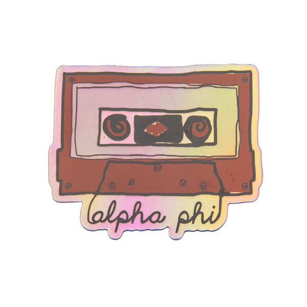 Holographic Cassette Decal- Alpha Phi