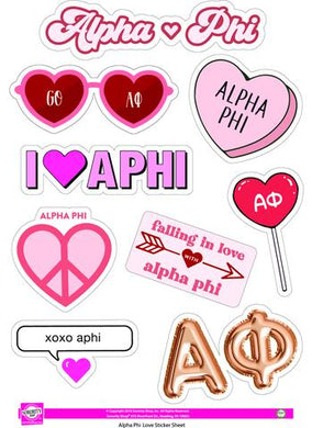 Love Theme Sticker Sheet - Alpha Phi