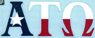 Texas Flag Car Decal - Alpha Tau Omega