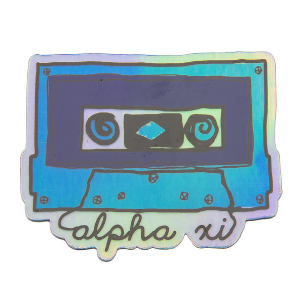 Holographic Cassette Decal- Alpha Xi Delta