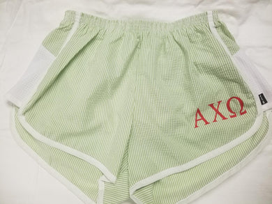 Striped Seersucker shorts - Alpha Chi Omega