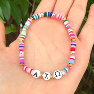 Rainbow Bead Sorority Greek Letters