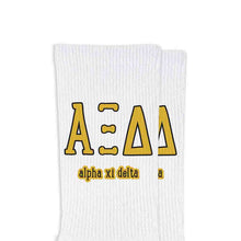 Letters And Name Crew Socks- Alpha Xi Delta