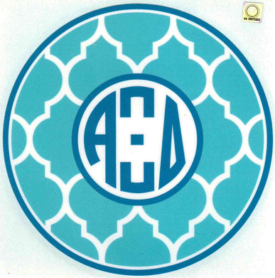 Quatrefoil Monogram Decal - Alpha Xi Delta