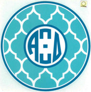 Quatrefoil Monogram Decal - Alpha Xi Delta