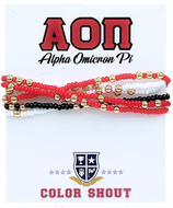6 Beaded Stretch Bracelets- Alpha Omicron Pi