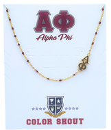 Side Set Enamel Bead Necklace- Alpha Phi