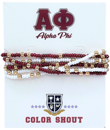 6 Beaded Stretch Bracelets- Alpha Phi