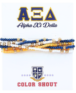 6 Beaded Stretch Bracelets- Alpha Xi Delta