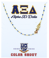 Side Set Enamel Bead Necklace- Alpha Xi Delta