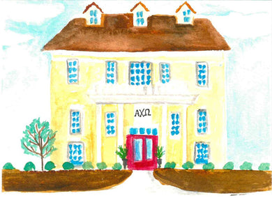 Sorority House Notecards - Alpha Chi Omega