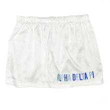 Embroidered Satin Shorts- Alpha Delta Pi