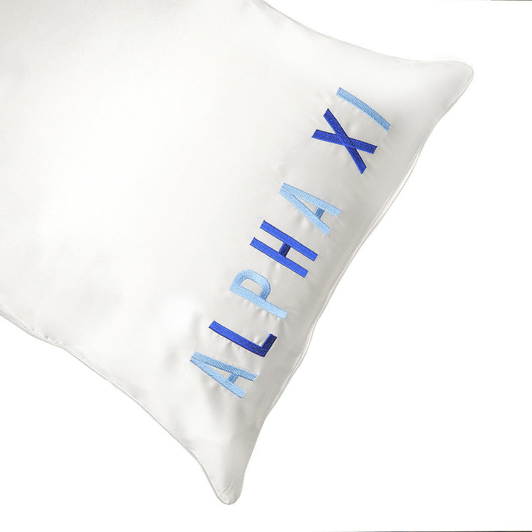Embroidered Satin Pillowcase- Alpha Xi Delta