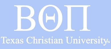 White TCU Car Decal - Beta Theta Pi