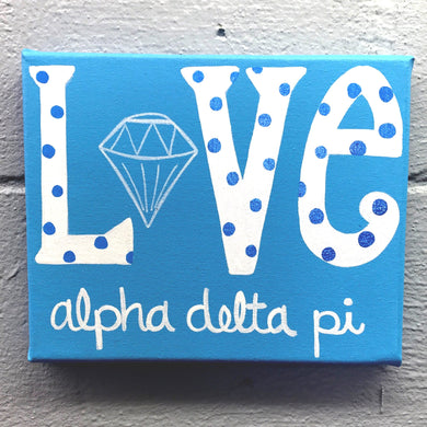 Love Painted Canvas - Alpha Delta Pi