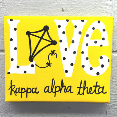 Love Painted Canvas - Kappa Alpha Theta