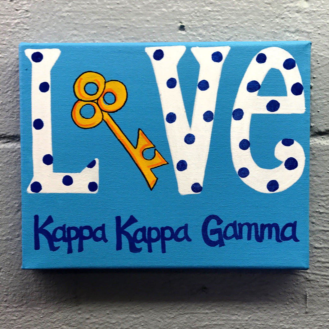 Love Painted Canvas - Kappa Kappa Gamma