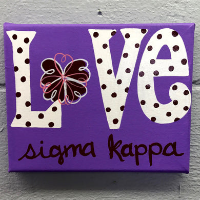 Love Painted Canvas - Sigma Kappa