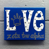 Love Painted Canvas - Zeta Tau Alpha