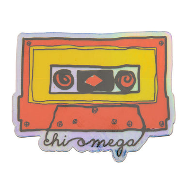 Holographic Cassette Decal- Chi Omega