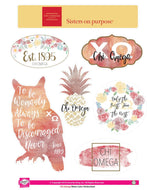 Watercolor Sticker Sheet - Chi Omega