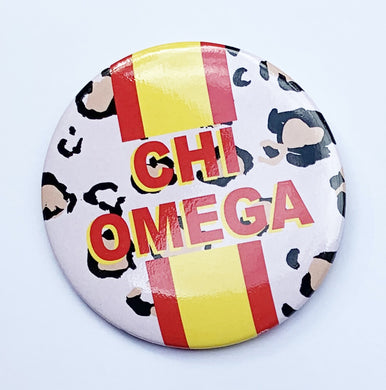 Cheetah Stripe Button - Chi Omega