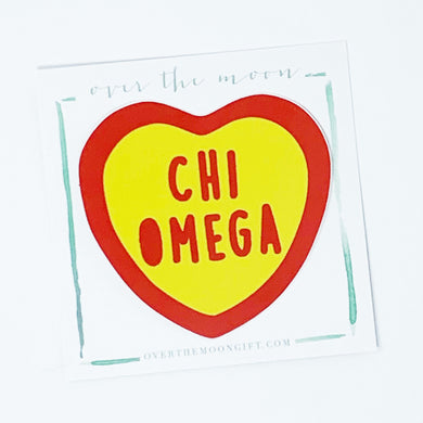 Sorority Heart Decal - Chi Omega