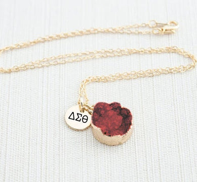 Sorority Druzy Necklace - Delta Sigma Theta