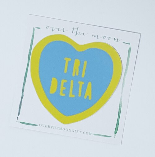 Sorority Heart Decal - Delta Delta Delta