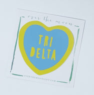 Sorority Heart Decal - Delta Delta Delta