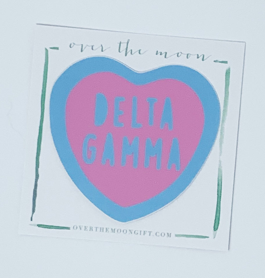Sorority Heart Decal - Delta Gamma