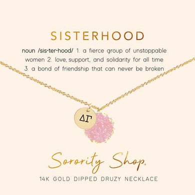 Sorority Druzy Necklace - Delta Gamma