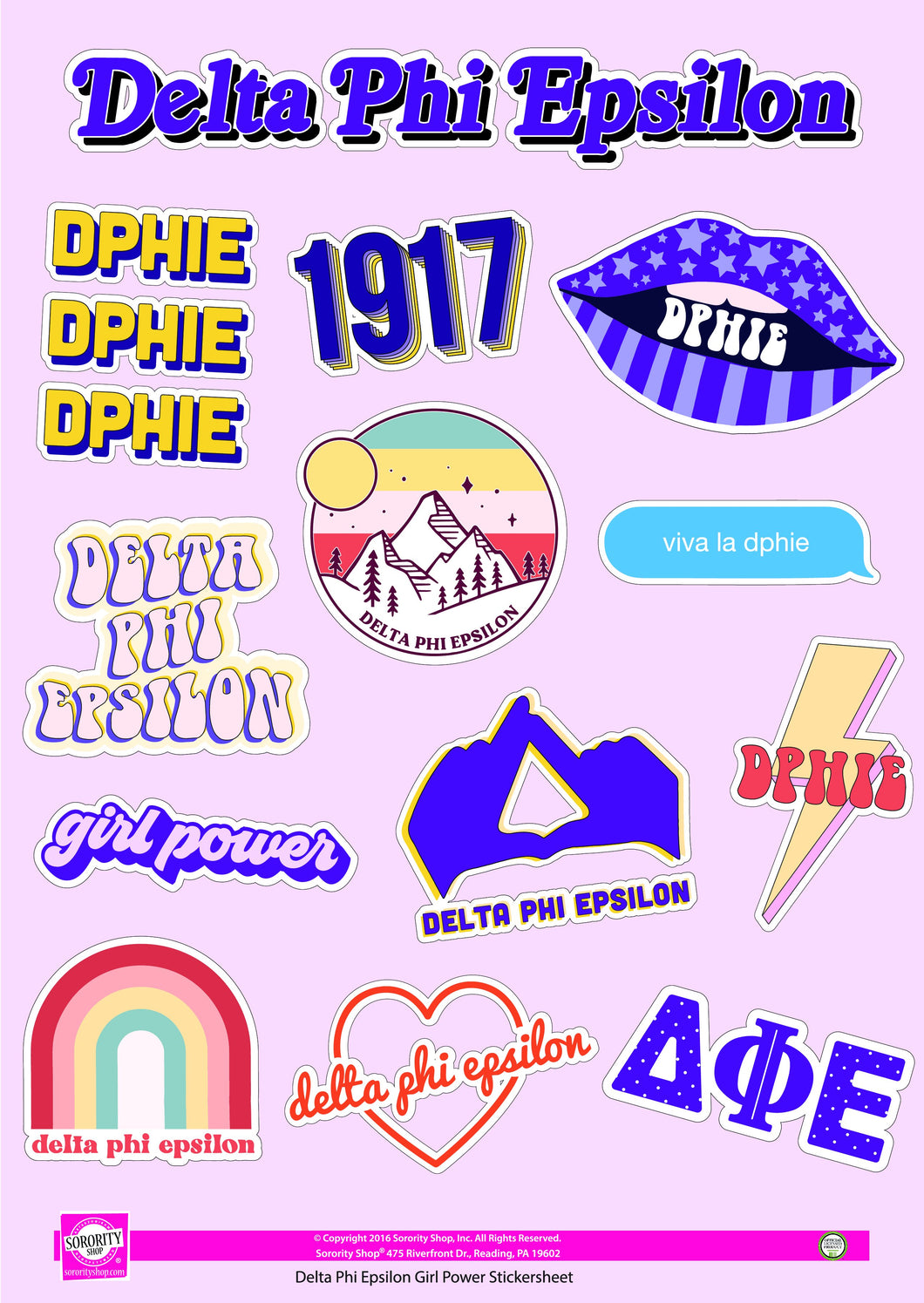 Girl Power Stickers - Delta Phi Epsilon