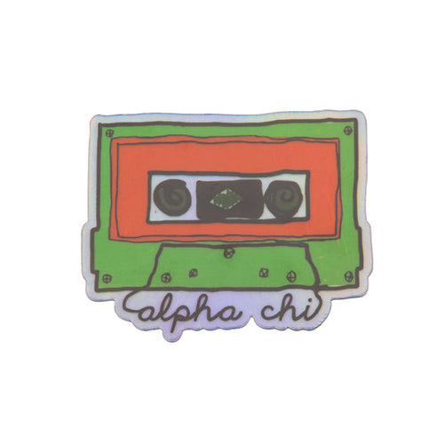 Holographic Cassette Decal- Alpha Chi Omega