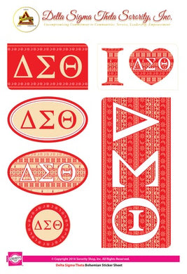 Bohemian Sticker Sheet - Delta Sigma Theta