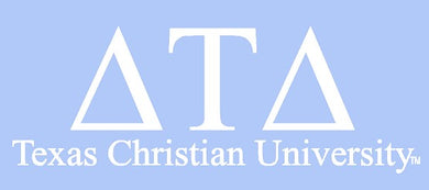 White TCU Car Decal - Delta Tau Delta