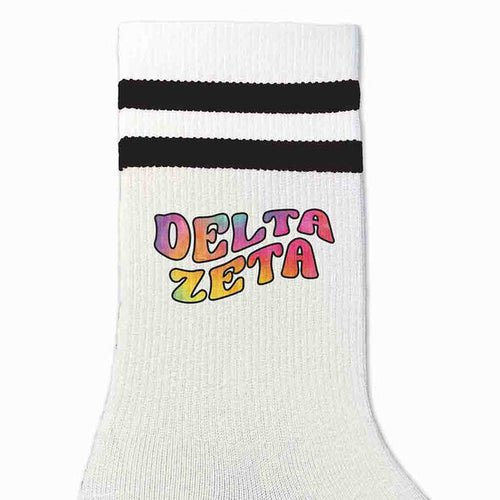 Retro Stripe Crew Socks- Delta Zeta