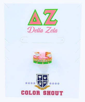 Set of 4 Stack Rings- Delta Zeta