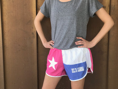 Texas Flag Sorority Shorts - Delta Gamma