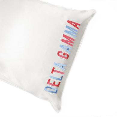 Embroidered Satin Pillowcase- Delta Gamma