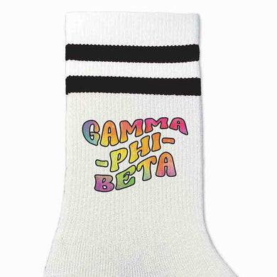 Retro Stripe Crew Socks- Gamma Phi Beta