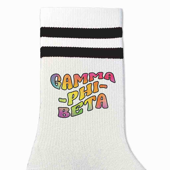 Retro Stripe Crew Socks- Gamma Phi Beta