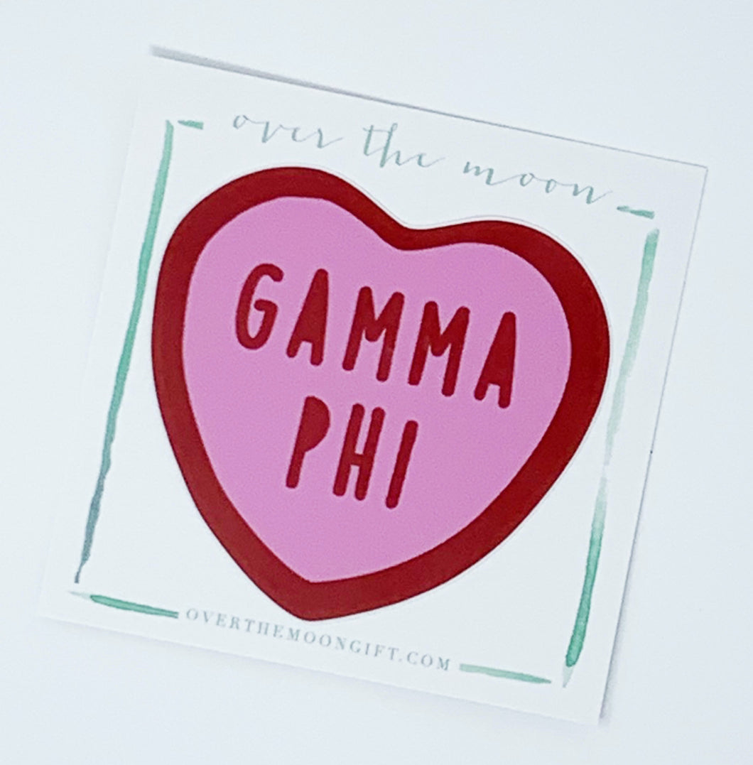 Sorority Heart Decal - Gamma Phi Beta