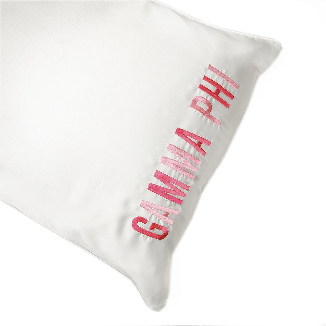 Embroidered Satin Pillowcase- Gamma Phi Beta
