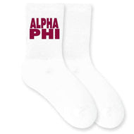 Ribbed Crew Socks- Alpha phi
