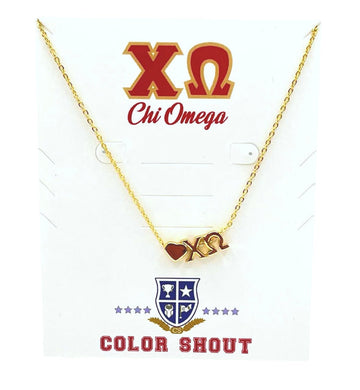 Heart Necklace- Chi Omega