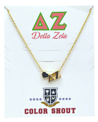 Heart Necklace- Delta Zeta