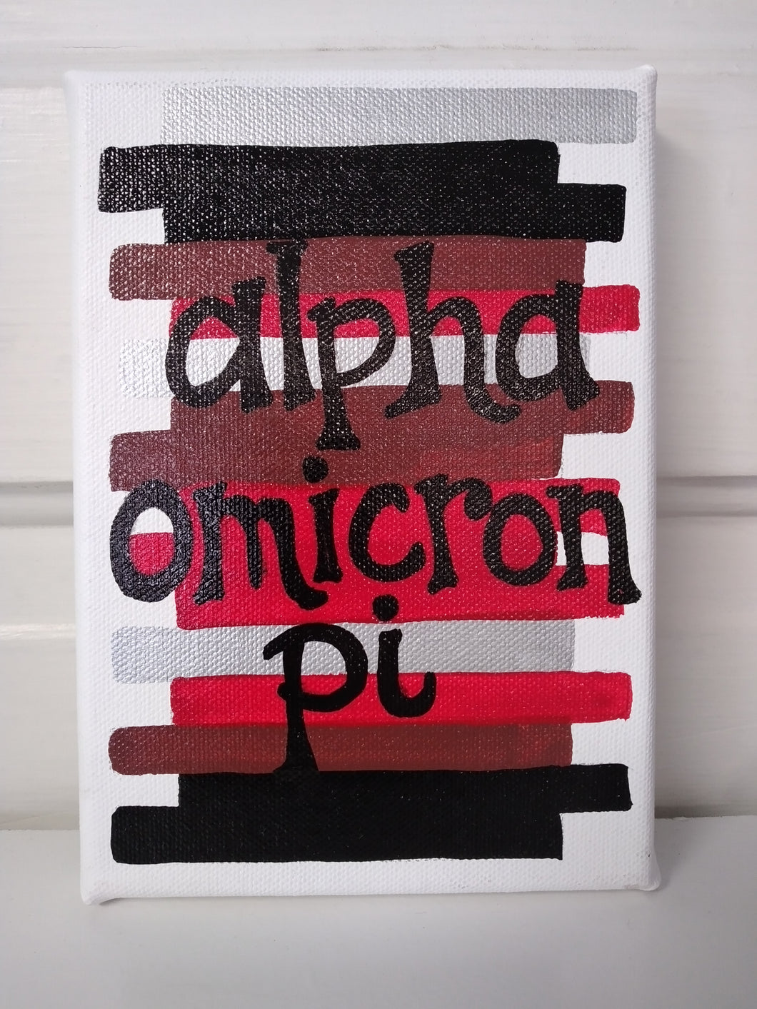 Stripes Painted Canvas - Alpha Omicron Pi