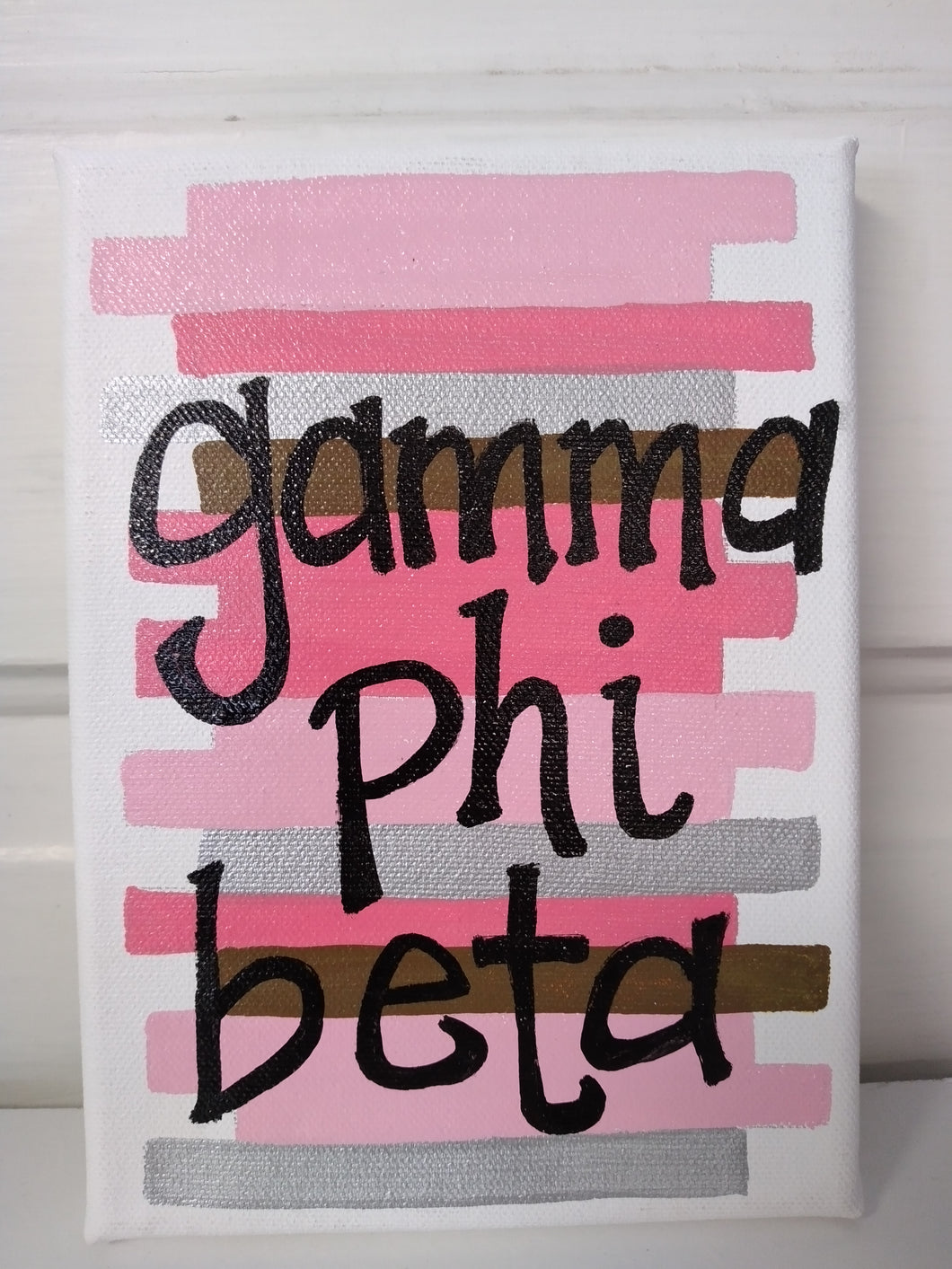 Stripes Painted Canvas - Gamma Phi Beta