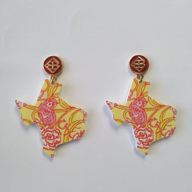 Texas Sorority Earrings- Chi Omega